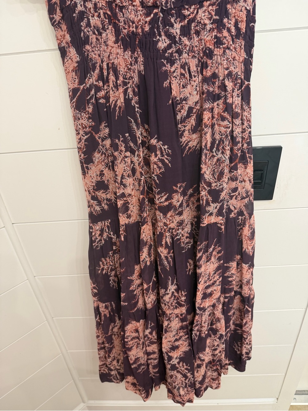 Anthropologie Somerset Chiffon Maxi Dress Floral Smocked Boho Maxi 8004 - Picture 8 of 14